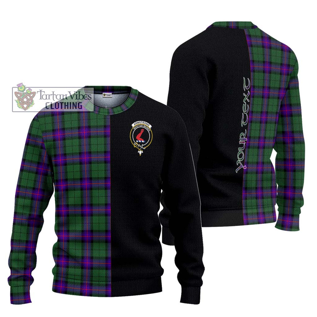 Armstrong Modern Tartan Knitted Sweater with Family Crest and Half Of Me Style Unisex - Tartanvibesclothing Shop