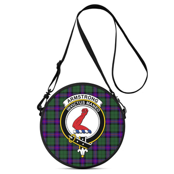 Armstrong Modern Tartan Round Satchel Bags with Family Crest