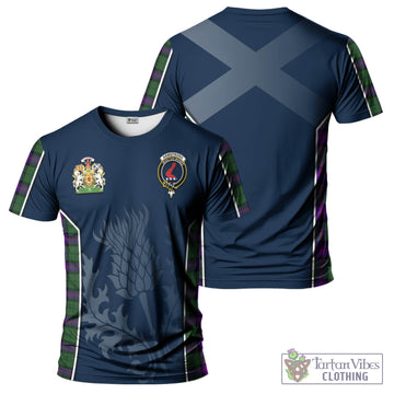 Armstrong Modern Tartan T-Shirt with Family Crest and Scottish Thistle Vibes Sport Style