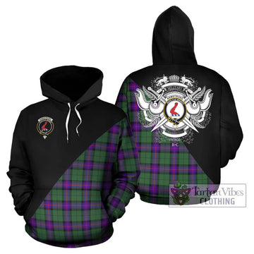 Armstrong Modern Tartan Hoodie with Family Crest and Military Logo Style