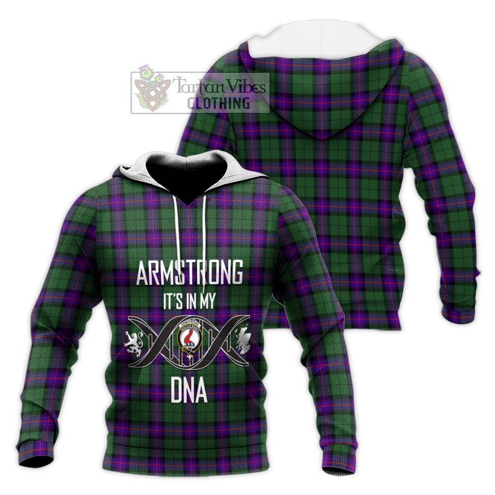 Armstrong Modern Tartan Knitted Hoodie with Family Crest DNA In Me Style Unisex Knitted Pullover Hoodie - Tartanvibesclothing Shop