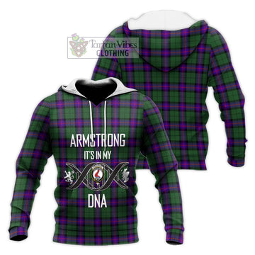 Armstrong Modern Tartan Knitted Hoodie with Family Crest DNA In Me Style