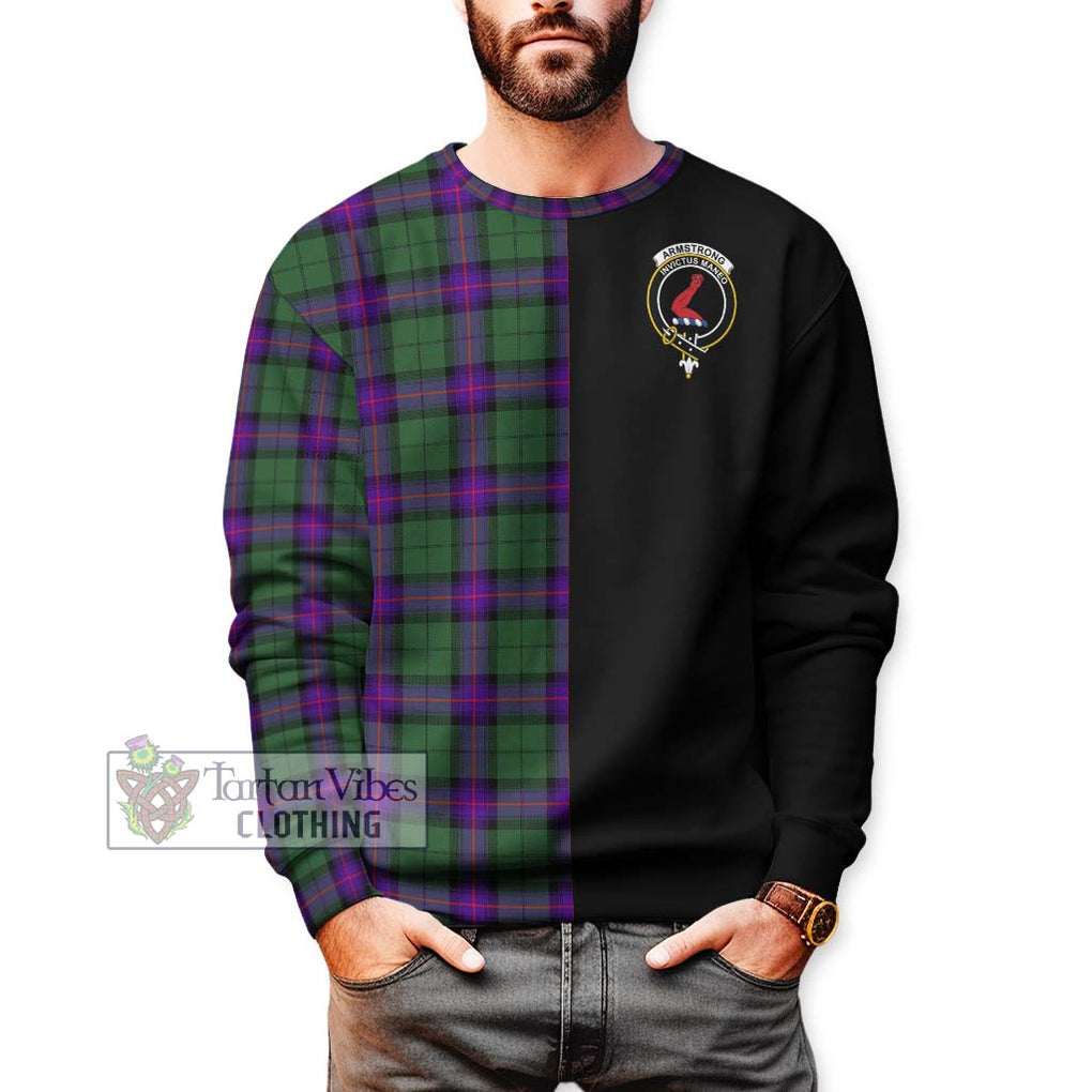 Armstrong Modern Tartan Sweatshirt with Family Crest and Half Of Me Style Unisex - Tartanvibesclothing Shop