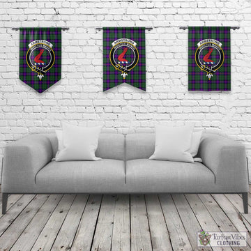 Armstrong Modern Tartan Gonfalon, Tartan Banner with Family Crest