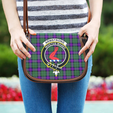 Armstrong Modern Tartan Saddle Bag with Family Crest