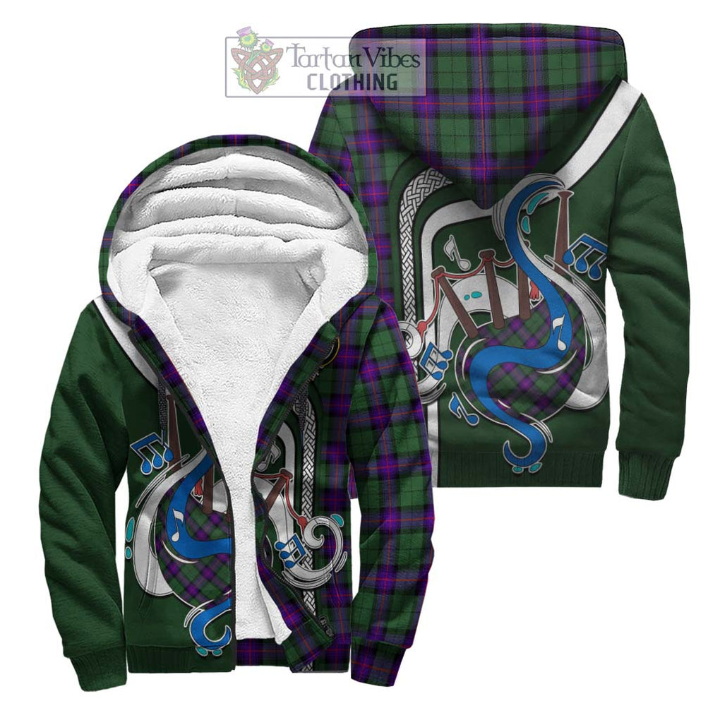 Armstrong Modern Tartan Sherpa Hoodie with Epic Bagpipe Style Unisex S - Tartanvibesclothing Shop