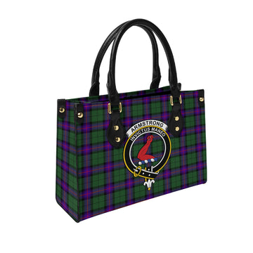 Armstrong Modern Tartan Leather Bag with Family Crest