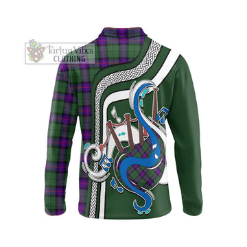 Armstrong Modern Tartan Long Sleeve Polo Shirt with Epic Bagpipe Style