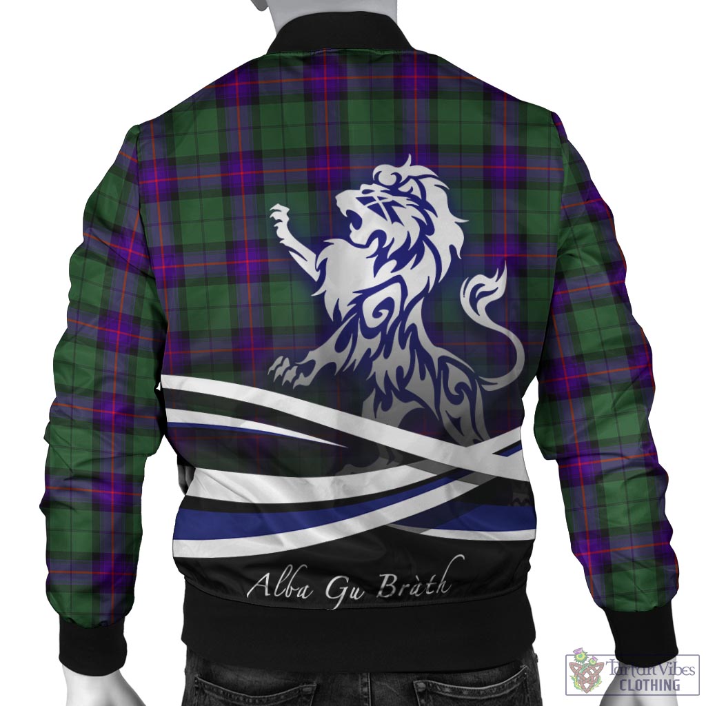 Tartan Vibes Clothing Armstrong Modern Tartan Bomber Jacket with Alba Gu Brath Regal Lion Emblem