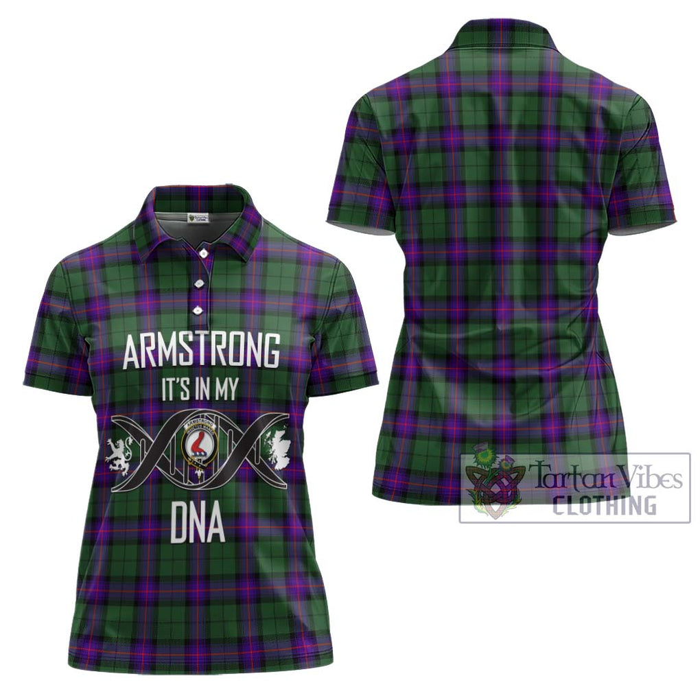 Armstrong Modern Tartan Women's Polo Shirt with Family Crest DNA In Me Style - Tartanvibesclothing Shop