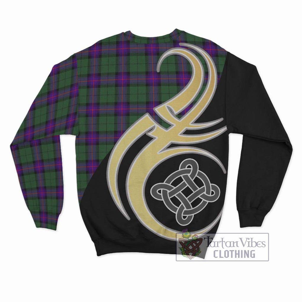 Armstrong Modern Tartan Sweatshirt with Family Crest and Celtic Symbol Style - Tartan Vibes Clothing