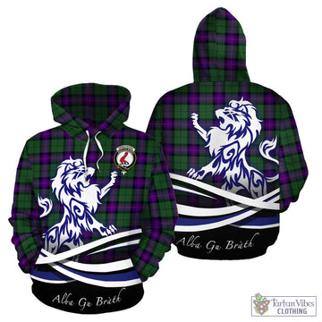 Armstrong Modern Tartan Hoodie with Alba Gu Brath Regal Lion Emblem