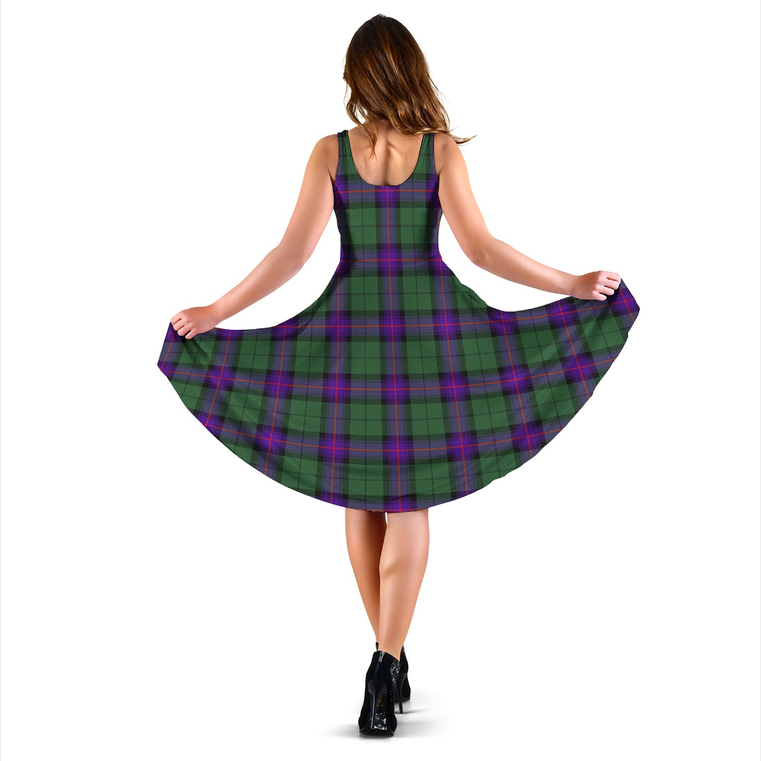 Armstrong Modern Tartan Sleeveless Midi Womens Dress - Tartanvibesclothing