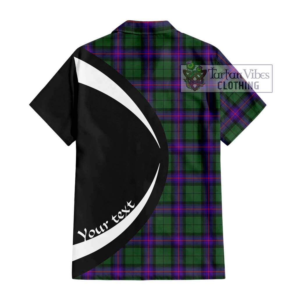 Armstrong Modern Tartan Short Sleeve Button Up with Family Crest Circle Style - Tartan Vibes Clothing