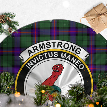 Armstrong Modern Tartan Christmas Tree Skirt with Family Crest