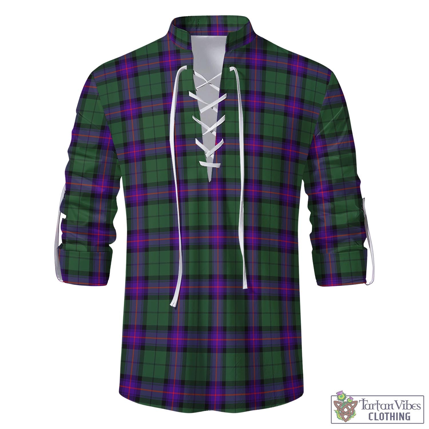 Tartan Vibes Clothing Armstrong Modern Tartan Men's Scottish Traditional Jacobite Ghillie Kilt Shirt