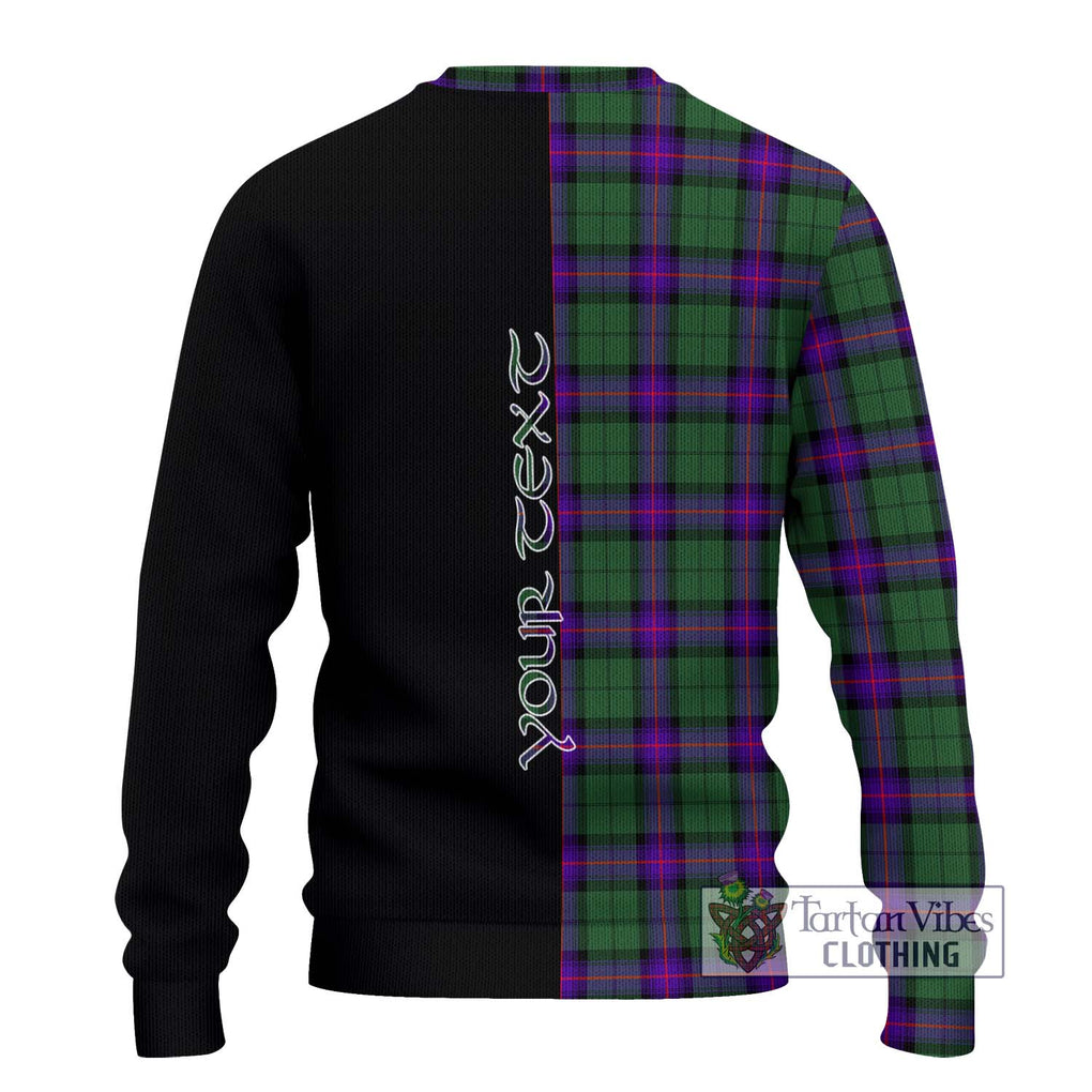 Armstrong Modern Tartan Knitted Sweater with Family Crest and Half Of Me Style - Tartanvibesclothing Shop