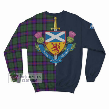 Armstrong Modern Tartan Sweatshirt Alba with Scottish Lion Royal Arm Half Style