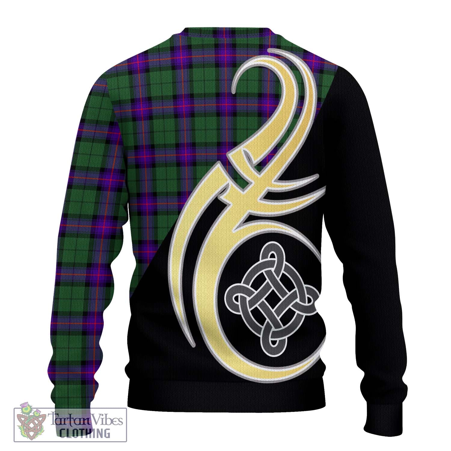 Armstrong Modern Tartan Knitted Sweater with Family Crest and Celtic Symbol Style - Tartan Vibes Clothing