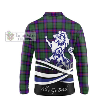 Armstrong Modern Tartan Long Sleeve Polo Shirt with Alba Gu Brath Regal Lion Emblem