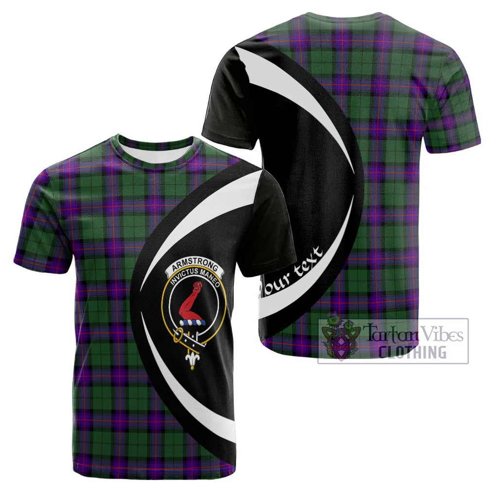 Tartan Vibes Clothing Armstrong Modern Tartan Cotton T-shirt with Family Crest Circle Style