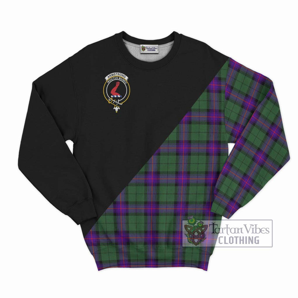 Armstrong Modern Tartan Sweatshirt with Family Crest and Military Logo Style - Tartanvibesclothing Shop