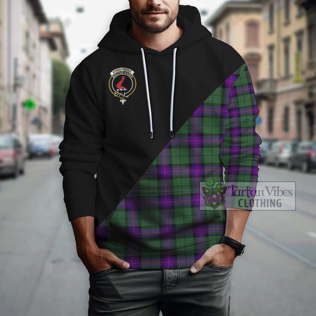 Armstrong Modern Tartan Hoodie with Family Crest and Military Logo Style - Tartanvibesclothing Shop