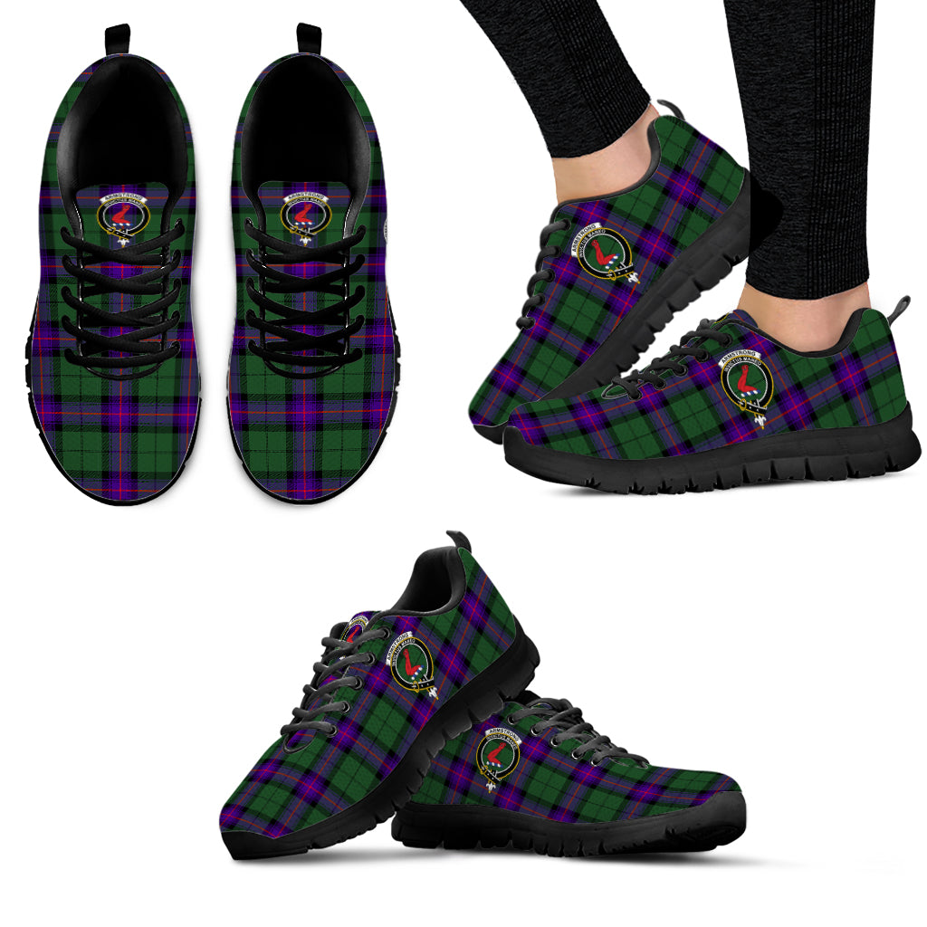 Armstrong Modern Tartan Sneakers with Family Crest - Tartan Vibes Clothing