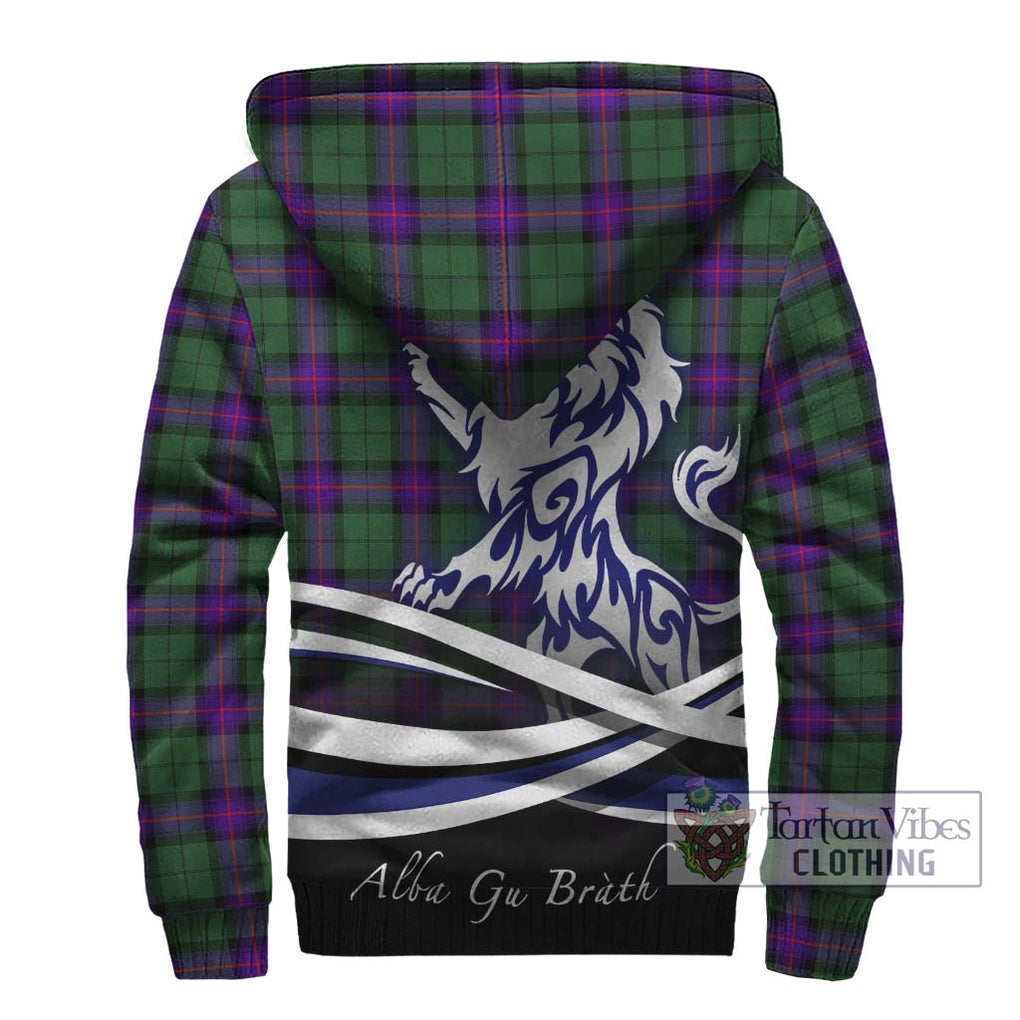 Armstrong Modern Tartan Sherpa Hoodie with Alba Gu Brath Regal Lion Emblem - Tartanvibesclothing Shop