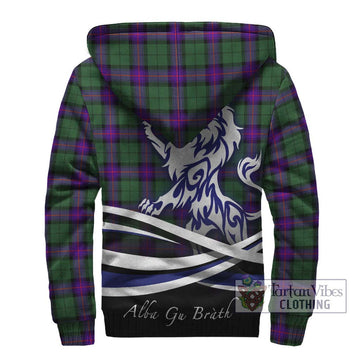 Armstrong Modern Tartan Sherpa Hoodie with Alba Gu Brath Regal Lion Emblem