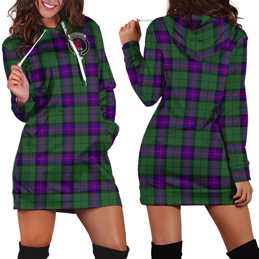 Armstrong Modern Tartan Hoodie Dress with Family Crest - Tartan Vibes Clothing