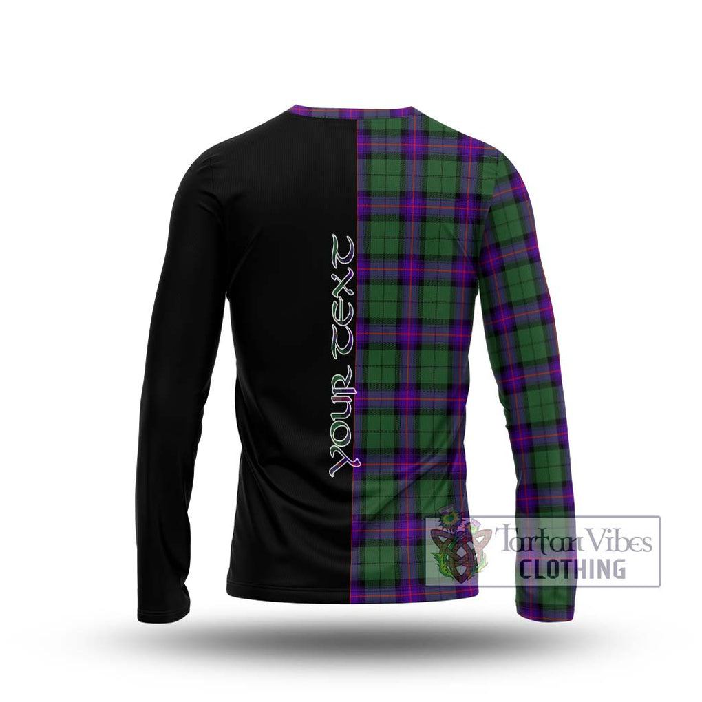 Armstrong Modern Tartan Long Sleeve T-Shirt with Family Crest and Half Of Me Style - Tartanvibesclothing Shop