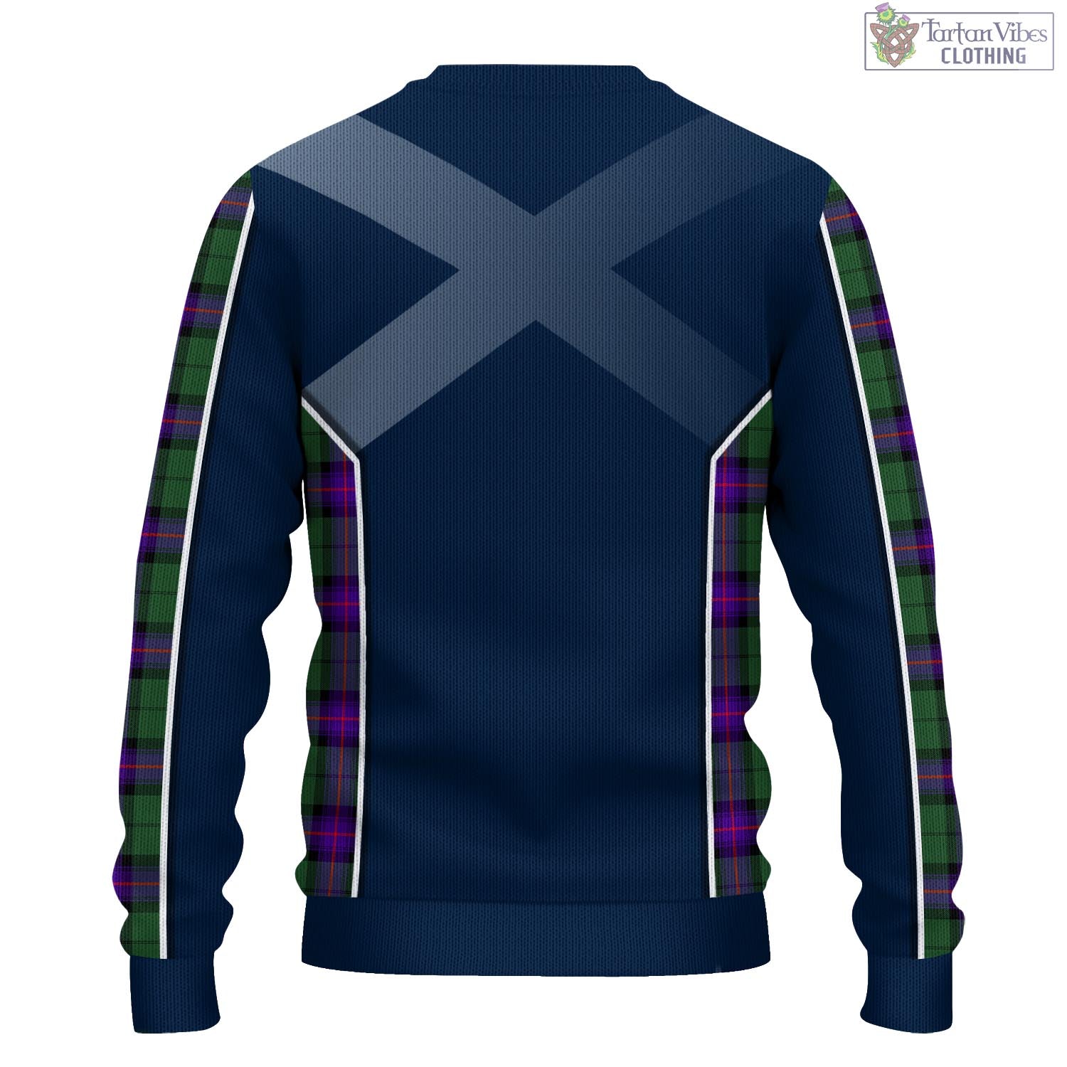 Tartan Vibes Clothing Armstrong Modern Tartan Knitted Sweatshirt with Family Crest and Scottish Thistle Vibes Sport Style