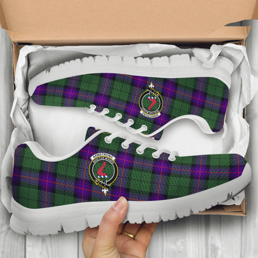 Armstrong Modern Tartan Sneakers with Family Crest - Tartan Vibes Clothing