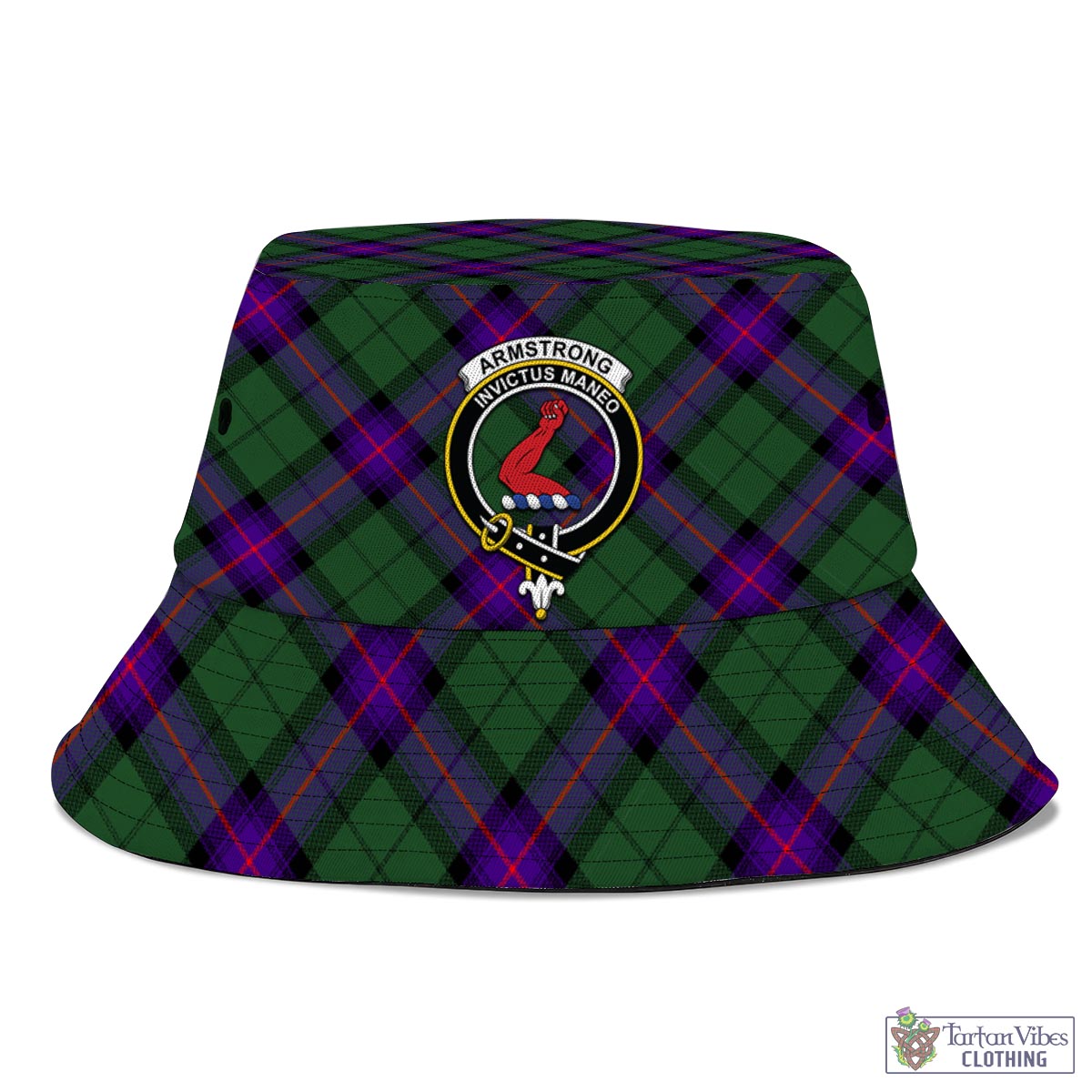 Tartan Vibes Clothing Armstrong Modern Tartan Bucket Hat with Family Crest