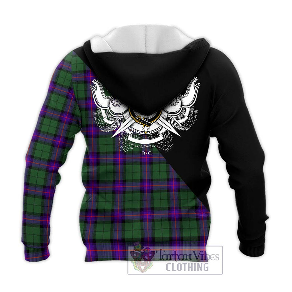 Armstrong Modern Tartan Knitted Hoodie with Family Crest and Military Logo Style - Tartanvibesclothing Shop