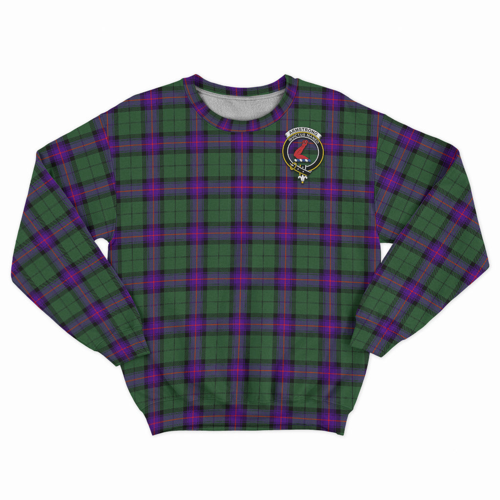 Armstrong Modern Tartan Sweatshirt with Family Crest - Tartan Vibes Clothing