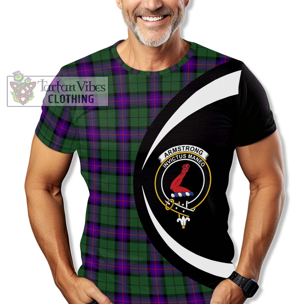 Tartan Vibes Clothing Armstrong Modern Tartan T-Shirt with Family Crest Circle Style