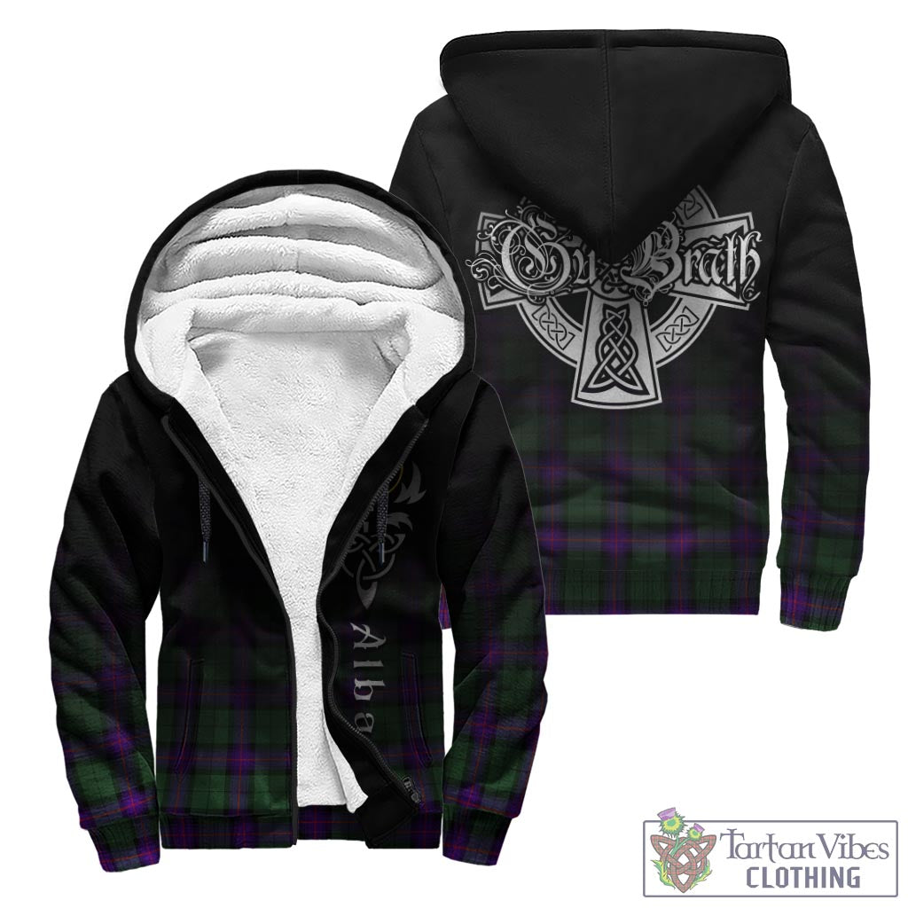 Tartan Vibes Clothing Armstrong Modern Tartan Sherpa Hoodie Featuring Alba Gu Brath Family Crest Celtic Inspired