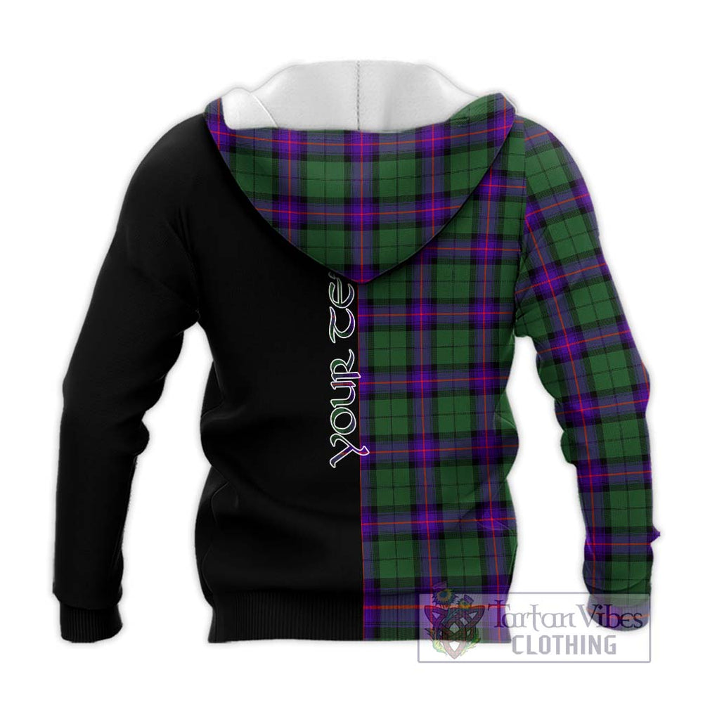 Armstrong Modern Tartan Knitted Hoodie with Family Crest and Half Of Me Style - Tartanvibesclothing Shop