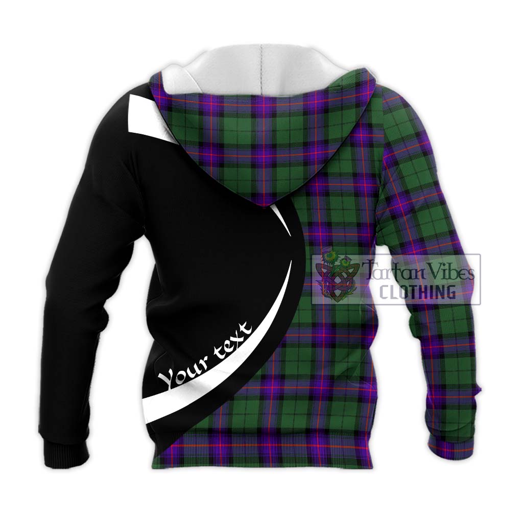 Armstrong Modern Tartan Knitted Hoodie with Family Crest Circle Style - Tartan Vibes Clothing