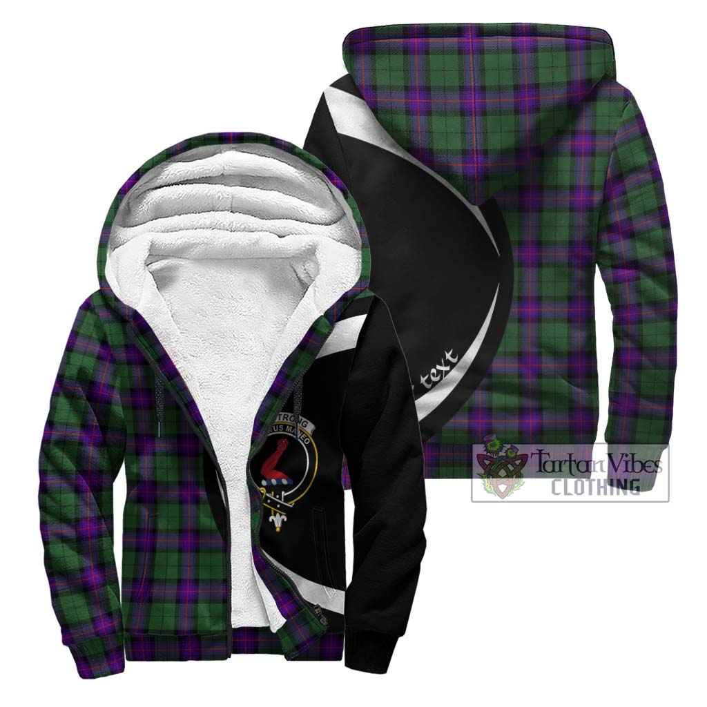 Armstrong Modern Tartan Sherpa Hoodie with Family Crest Circle Style Unisex - Tartan Vibes Clothing