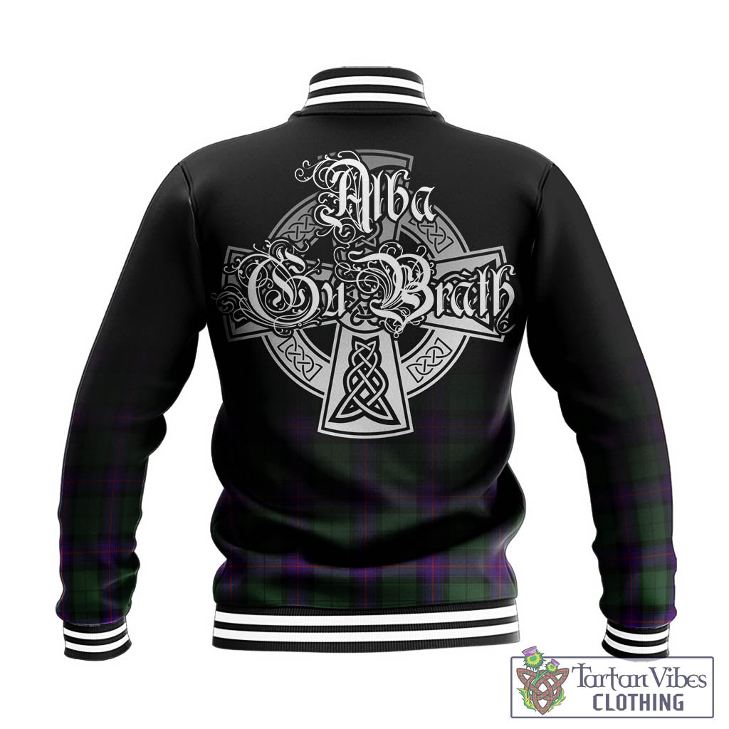 Tartan Vibes Clothing Armstrong Modern Tartan Baseball Jacket Featuring Alba Gu Brath Family Crest Celtic Inspired