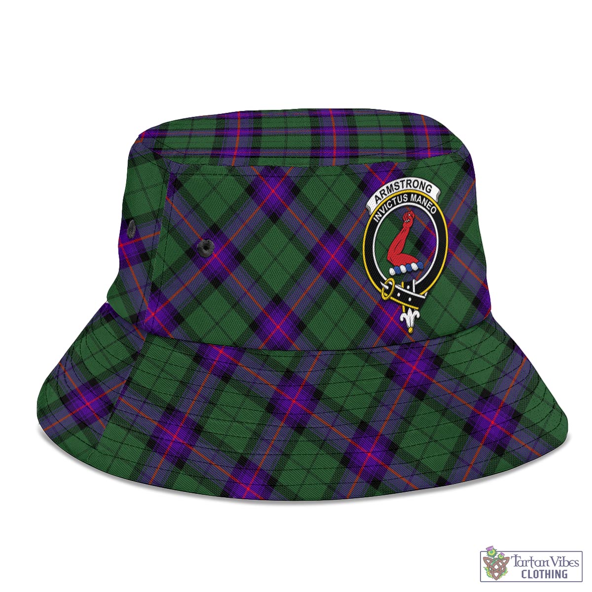 Tartan Vibes Clothing Armstrong Modern Tartan Bucket Hat with Family Crest