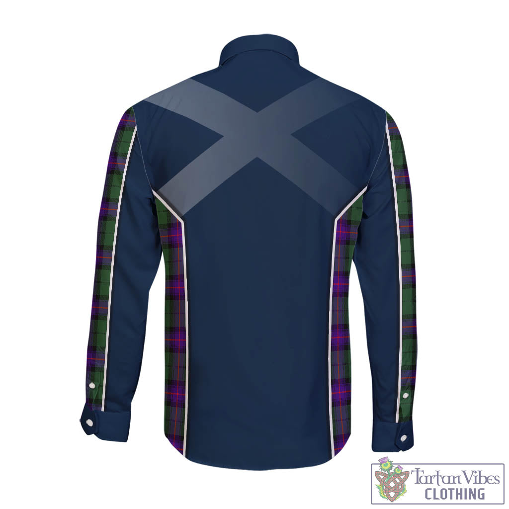 Tartan Vibes Clothing Armstrong Modern Tartan Long Sleeve Button Up Shirt with Family Crest and Scottish Thistle Vibes Sport Style