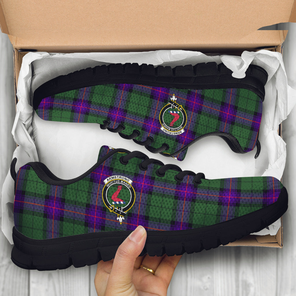 Armstrong Modern Tartan Sneakers with Family Crest - Tartan Vibes Clothing