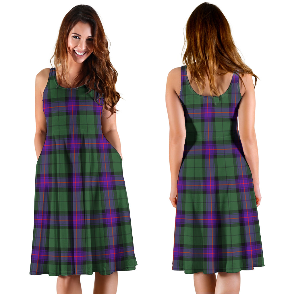 Armstrong Modern Tartan Sleeveless Midi Womens Dress - Tartanvibesclothing