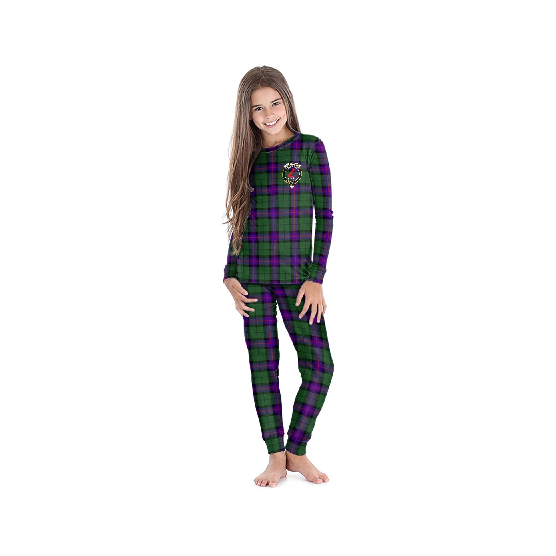 Armstrong Modern Tartan Pajamas Family Set with Family Crest - Tartan Vibes Clothing