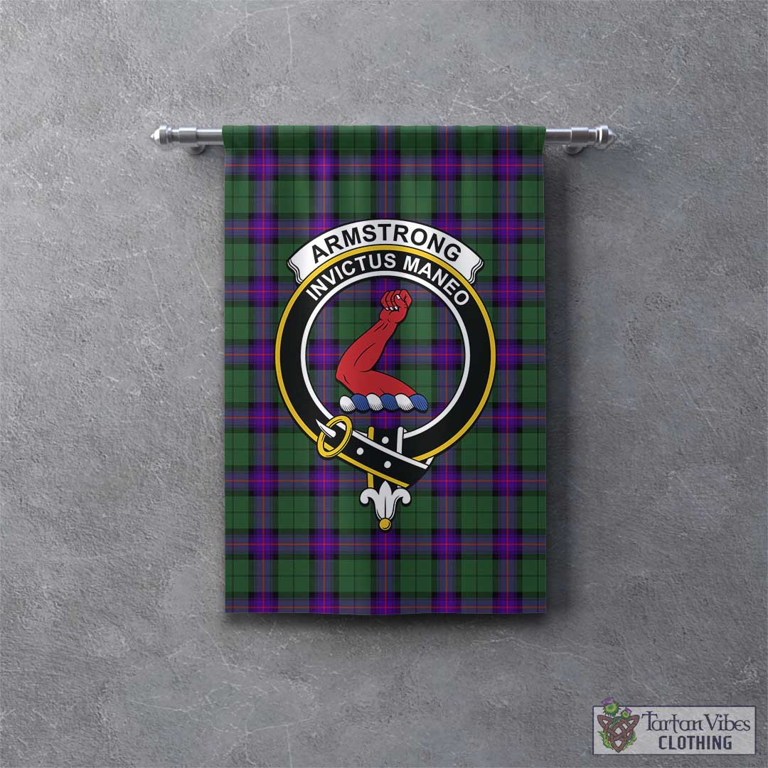 Tartan Vibes Clothing Armstrong Modern Tartan Gonfalon, Tartan Banner with Family Crest