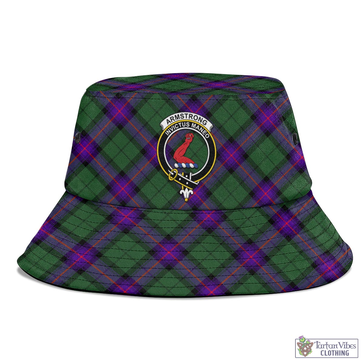 Tartan Vibes Clothing Armstrong Modern Tartan Bucket Hat with Family Crest